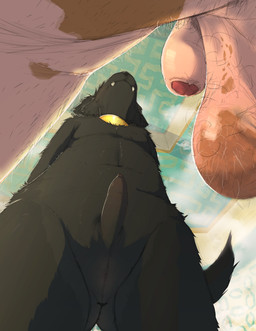 age_difference anthro balls black_body black_fur body_hair butt collar detailed_background duo erection eunuch faceless_character faceless_male flaccid foreskin fur genitals hairy hairy_balls hairy_legs harem_outfit humanoid_genitalia humanoid_penis inside low-angle_view male male/male navel nude penis perspective pink_body pink_skin pubes saggy_balls size_difference slave standing steam submissive submissive_male unretracted_foreskin worm's-eye_view young young_anthro young_male dakkawoof dakka domuz_al_khinzir canid canine canis domestic_pig mammal suid suine sus_(pig) wolf 2022 absurd_res digital_media_(artwork) hi_res story story_in_description