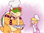 4:3 animated anthro blonde_hair bowser chef_hat claws clothing cooking duo eclipticafusion english_text female frame_by_frame hair hat headgear headwear horn human koopa male mammal mario_bros nintendo princess_peach red_hair scalie shell short_playtime signature text tongue tongue_out toony