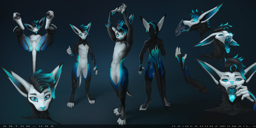 4_toes 5_fingers anthro blue_eyes blue_insides blue_tongue claws constellation cyanotic_epithelium featureless_crotch feet fingers hair looking_at_viewer male mouth_shot nude null open_mouth pose seductive simple_background solo standing tail teeth toes tongue tongue_out white_body hnz mythology krakka canid canine domestic_cat dragon felid feline felis fox mammal mythological_creature mythological_scalie scalie digital_media_(artwork) hi_res model_sheet
