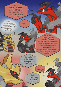 bodily_fluids dialogue duo female feral grey_body male red_body red_eyes sweat sweatdrop text trash vavacung mythology nintendo pokemon dragon generation_4_pokemon generation_6_pokemon giratina legendary_pokemon mythological_creature mythological_scalie origin_forme_giratina pokemon_(species) scalie yveltal comic english_text hi_res