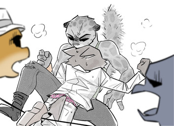 ambiguous_gender angry anthro boots bottomwear boxers_(clothing) clothing duo_focus face_in_breasts faceless_ambiguous faceless_character falling female footwear group hat headgear headwear male male/female mostly_offscreen_character pants shoes suit surprised tripping underwear b_gsjin dreamworks the_bad_guys doom_(the_bad_guys) kitty_kat_(the_bad_guys) mr._snake_(the_bad_guys) mr._wolf_(the_bad_guys) avian bird canid canine canis corvid corvus_(genus) felid mammal oscine pantherine passerine raven reptile scalie snake snow_leopard wolf