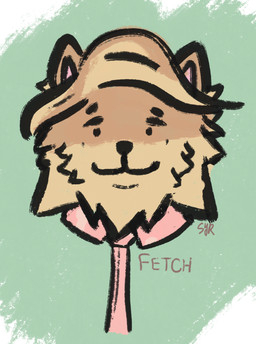 accessory anthro brown_body brown_fur clothing fur male necktie pink_clothing simple_background solo tan_body tan_fur styxyesrenegade epic_games fortnite fetch_(fortnite) canid canine canis domestic_dog mammal pomeranian spitz hi_res
