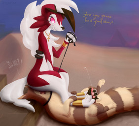 3_toes 4_toes ambiguous_gender ankh balls black_body black_fur bodily_fluids brown_body brown_fur chest_tuft claws clothing cum cumshot desert digitigrade dominant dominant_feral duo egyptian egyptian_clothing ejaculation erection evil_grin exclamation_point facesitting feet feral foot_fetish foot_grab foot_play footjob fur genital_fluids genitals handjob jewelry leash leash_pull male male/ambiguous necklace nude on_top orgasm outside paws penile penis red_body red_eyes red_fur sex sitting_on_another slave smile submissive submissive_male text toe_claws toes tuft two-footed_footjob vaginal_fluids white_body white_fur yellow_body yellow_fur trigaroo nintendo pokemon canid canine furret generation_2_pokemon generation_7_pokemon lycanroc mammal midnight_lycanroc pokemon_(species) werecreature 2017 digital_media_(artwork) english_text hieroglyphic_text shaded