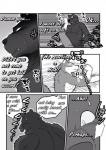 anal anal_penetration anthro balls bear big_bad_wolf blush canid canine canis comic dialogue duo english_text fairy_tales genitals greyscale hi_res little_red_riding_hood_(copyright) male male/male male_penetrated male_penetrating male_penetrating_male mammal maririn monochrome motion_lines nude outline penetration penis sex speech_bubble text thrusting wolf