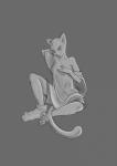 barefoot clothing feet female footwear grey_background growth legwear oversized_clothing shrinking simple_background sitting size_transformation socks solo species_transformation surprise tail tail_growth transformation tfancred felid feline mammal absurd_res greyscale hi_res monochrome