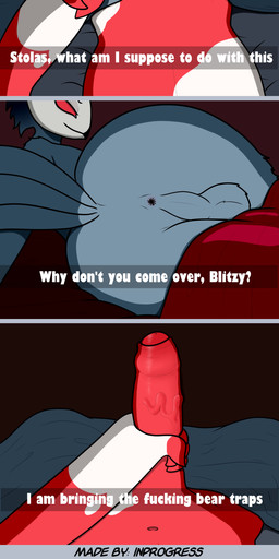 annoyed anthro backsack balls big_penis butt chest_tuft duo erection first_person_view flirting foreskin genitals horn humanoid_genitalia humanoid_penis long_penis male male/male nude partially_retracted_foreskin penis presenting profanity teasing text texting thick_penis tuft vein veiny_penis inprogress hellaverse helluva_boss snapchat blitzo_(helluva_boss) stolas_(helluva_boss) demon imp absurd_res comic english_text hi_res long_image tall_image