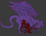 absurd_res dragon duo female feral flight_rising forced hi_res hyracia knot male male/female membrane_(anatomy) membranous_wings mirror_dragon mythological_creature mythological_scalie mythology rape scalie spiral_dragon tail wings wounded