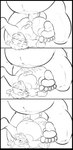 3_panel_comic anal anal_penetration animal_genitalia anthro balls belly big_belly big_dom_small_sub bodily_fluids butt cum cum_from_mouth cum_from_nose cum_in_ass cum_in_mouth cum_in_nose cum_inflation cum_inside dominant duo erection feet genital_fluids genitals hair huge_belly humanoid_genitalia humanoid_penis hybrid_genitalia hybrid_penis inflation kneeling male male/male navel nude penetration penile penile_penetration penis penis_in_ass sheath sheathed_humanoid_penis simple_background size_difference vein veiny_penis white_background pandottermon mintmonkey haplorhine mammal monkey mustelid otter primate black_and_white comic hi_res monochrome