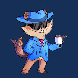anthro clothed clothing coffee_mug eyewear gesture hand_gesture hand_in_pocket hat headgear headwear male neck_tuft necktie pantsless pockets pointing solo suit sunglasses tuft fireburn_(artist) undertale_(series) undertale_yellow mo_(undertale_yellow) mammal procyonid raccoon 1:1 alpha_channel hi_res official_art