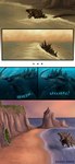 beach black_body chrysalis cliff mountain sea seaside solo underwater water kaiju-krew godzilla_(series) monsterverse toho godzilla kaiju 2021 absurd_res comic digital_media_(artwork) hi_res