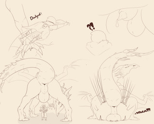 3_eyes animal_genitalia anus backsack balls battle bodily_fluids claws clothing drooling female feral genital_fluids genitals half-erect hood_up leaking_precum male male/female melee_weapon multi_eye penis perineum pinned_by_balls precum saliva sheath spiked_tail spikes spikes_(anatomy) sword tail weapon wings karasu(karasuafterdark) dark_souls fromsoftware mythology black_dragon_kalameet dragon human mammal mythological_creature mythological_scalie scalie hi_res