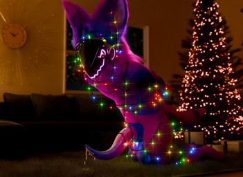 animal_genitalia anthro arms_tied arms_tied_behind_back balls blue_balls blue_body blue_fur bodily_fluids bound christmas_decorations christmas_lights christmas_tree cum cum_drip cum_on_penis dark_lighting dripping ejaculation erection fur genital_fluids genitals glowing holidays inside leaning leaning_forward legs_tied living_room looking_at_viewer machine male male/male night nude penile penis plant protogen_visor purple_body purple_fur restraints smile solo tail tapering_penis tree tuft tanza3d christmas tanza_(tanza3d) protogen 3d_(artwork) digital_media_(artwork) hi_res