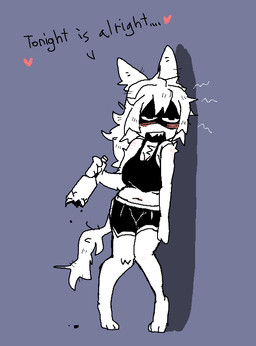 against_surface against_wall anthro athletic_wear black_bottomwear black_clothing black_shorts black_text black_topwear bottle bottomwear bra broken_bottle clothed clothed_anthro clothed_female clothing container drunk female female_anthro gym_bottomwear gym_shorts hair heart_symbol holding_bottle holding_container holding_object navel open_mouth shorts solo sports_bra substance_intoxication tail text topwear underwear puppy_in_space mini_(puppy_in_space) canid canine canis domestic_dog mammal 2025 digital_drawing_(artwork) digital_media_(artwork) english_text full-length_portrait portrait