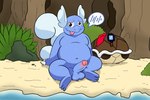 balls belly blush erection genitals looking_at_viewer male moobs nude overweight overweight_male penis shell shell-less shy slightly_chubby slightly_chubby_male smile solo tail tongue tongue_out notsolettuce nintendo pokemon lettuce_(wartortle) generation_1_pokemon pokemon_(species) wartortle absurd_res hi_res