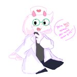 anthro blush clothed clothing coat eyewear fur glasses headgear headwear lab_coat male nurse_clothing nurse_headwear simple_background solo text topwear white_body white_fur young young_anthro young_male moordred deltarune undertale_(series) ralsei bovid caprine goat mammal 1:1 absurd_res english_text hi_res