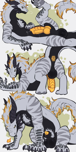 animal_genitalia anus ass_up balls black_claws black_sclera butt claws erection feral fur genitals knot male male_feral penis perineum raised_tail sheath solo tail white_body white_fur yellow_anus yellow_eyes yellow_knot yellow_penis dangodragon mythology dragon mythological_creature mythological_scalie scalie absurd_res hi_res