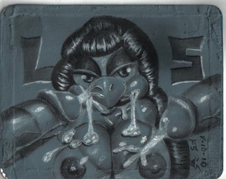anthro areola beak big_breasts big_penis bodily_fluids breasts bukkake circumcised circumcision_scar cum cum_on_breasts cum_on_face cum_on_tongue cumshot disembodied_penis ejaculation erection eyelashes eyeshadow female genital_fluids genital_scar genitals glans glistening glistening_genitalia glistening_glans glistening_penis hair half-closed_eyes licking_cum long_hair looking_at_viewer makeup male narrowed_eyes nipples penis scar suntan tan_line tongue tongue_out vein veiny_penis sonicsfan81 mario_bros nintendo lady_silver koopa scalie 2010 dated traditional_media_(artwork)