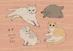 ambiguous_gender eyes_closed feral folded_ears text whiskers mojacookie shikaruneko_(series) world_cat_day amayakasuneko nagameruneko shikaruneko ureuneko domestic_cat felid feline felis mammal english_text hi_res official_art