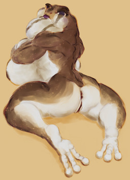 anthro anus big_breasts breasts butt female genitals huge_breasts nude solo thick_thighs vulva knify_wolf amphibian frog hi_res