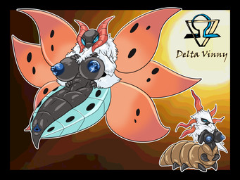 4_arms animal_genitalia areola big_breasts blue_areola blue_eyes blue_nipples breasts cloaca female fur genitals multi_arm multi_limb nipples nude wings deltavinny nintendo pokemon arthropod generation_5_pokemon insect larvesta lepidopteran pokemon_(species) volcarona 4:3 absurd_res hi_res