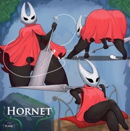 action_pose anthro bench big_breasts big_butt black_body breasts butt clothing dress female leaf melee_weapon multiple_poses on_bench polearm pose sitting sitting_on_bench solo spear weapon mvikt hollow_knight_(franchise) team_cherry hornet_(hollow_knight) arachnid arthropod spider digital_media_(artwork) hi_res