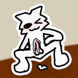 anthro bodily_fluids cum cum_on_body ejaculation floor genital_fluids male sitting solo hitorikitti hitori domestic_cat felid feline felis mammal 1:1 hi_res