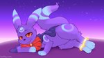 ambiguous_gender bow_ribbon cape clothing feral floating_ring fur purple_body purple_fur quadruped ring solo sparkles text kaittycat nintendo pokemon jemmy eeveelution generation_2_pokemon pokemon_(species) umbreon absurd_res colorful_theme hi_res url