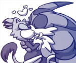 anthro duo eyes_closed female heart_symbol hug kiss_on_lips kissing larger_male male male/female romantic romantic_couple simple_background size_difference smaller_female tail white_background raygirl sega sonic_the_hedgehog_(series) big_the_cat blaze_the_cat domestic_cat felid feline felis mammal 2012 digital_drawing_(artwork) digital_media_(artwork) monochrome purple_theme