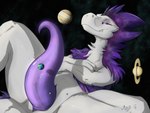 animal_genitalia anthro arms_crossed_under_breasts earth erection genital_slit genitals giga jupiter_(planet) macro macro_anthro macro_male male moon penis planet planet_dwarfing purple_penis saturn_(planet) solo starry_fur tapering_penis terra_macro magpi lambda_(magpi) dinosaur dromaeosaurid prehistoric_species reptile scalie theropod utahraptor 2023 4:3 digital_media_(artwork) hi_res nonbinary_(lore)