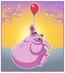 3_fingers anthro balloon balloon_support belly big_belly border bound cloud fingers floating fur hanging_from_balloon inflatable inflatable_support looking_at_viewer male moobs morbidly_obese morbidly_obese_anthro morbidly_obese_male navel nude obese obese_anthro obese_male outside overweight overweight_anthro overweight_male pink_body pink_fur red_balloon sea seascape sky solo star string sunset tied_string water what whiskers white_border eggo21 cartoon_network courage_the_cowardly_dog courage_the_cowardly_dog_(character) beagle canid canine canis domestic_dog hunting_dog mammal scent_hound 2011