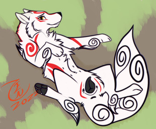 amber_eyes anatomically_correct anatomically_correct_anus anatomically_correct_genitalia anatomically_correct_vulva animal_genitalia animal_vulva anus butt canine_genitalia canine_vulva eyelashes female feral fur genitals looking_at_viewer markings presenting presenting_anus presenting_hindquarters presenting_vulva red_body red_fur simple_background smile solo spread_legs spreading vulva white_body white_fur yellow_eyes zeniarmr capcom clover_studio okami_(capcom) amaterasu_(okami) canid canine canis deity mammal wolf 2022 dated digital_drawing_(artwork) digital_media_(artwork) hi_res