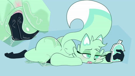 animated_gif anthro anus big_butt black_body black_fur black_nose bodily_fluids bubble_butt butt cellphone cute_fangs dipstick_tail electronics eye_roll fangs female fingering fingering_self fur genital_fluids genitals green_body green_eyes green_fur green_pupils half-closed_eyes holding_cellphone holding_object holding_phone holding_smartphone huge_butt lying markings masturbation multiple_angles narrowed_eyes on_front open_mouth phone pink_anus pink_vulva pupils smartphone solo tail tail_markings teeth tongue vaginal vaginal_fingering vaginal_fluids vaginal_masturbation vulva white_body white_fur white_inner_ear kaboozey chikn_nuggit slushi_(chikn_nuggit) canid canine fox mammal 2025 2d_animation animated loop motion_tweening short_playtime