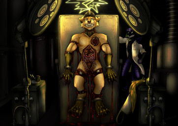 anthro ball blood blood_from_penis bodily_fluids bone captured dismemberment exposed_muscle flesh food genitals gore gore_focus hacksaw hook kidnapping limbs male masochism meat meathook mutilation nsfl penis sadism saw scientific_experiment snuff solo testing tools torture vilethescum canid canine mammal absurd_res hi_res