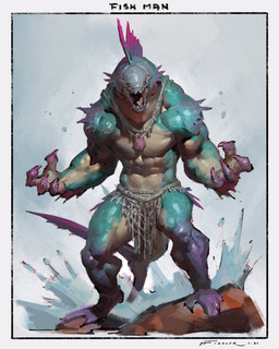 4_fingers abs anthro biceps biped claws fingers male muscular muscular_anthro muscular_male muscular_thighs pecs taran_fiddler fish marine 2021 colored hi_res signature