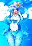 anthro blue_eyes blush breasts clothed clothing female food fruit hair holding_food holding_object long_hair melon plant solo summer swimwear tropical watermelon watermelon_slice sakuyako_kyora domestic_cat felid feline felis mammal 2014 blue_theme cool_colors hi_res