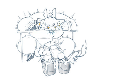 anthro balls big_muscles big_penis bodily_fluids bucket clothed clothing container crying cum cum_in_bucket cum_in_container cum_on_ground cumshot disembodied_hand ear_piercing ear_ring ejaculation excessive_cum excessive_genital_fluids forced fur genital_fluids genitals ghost_hand handjob holding_penis huge_muscles huge_penis humanoid_genitalia humanoid_penis male multi_genitalia multi_penis muscular muscular_anthro muscular_male penile penis penis_milking piercing ring_piercing sex simple_background tail tears white_body white_fur c3b4 mythology zheng_(c3b4) dragon eastern_dragon mythological_creature mythological_scalie scalie hi_res