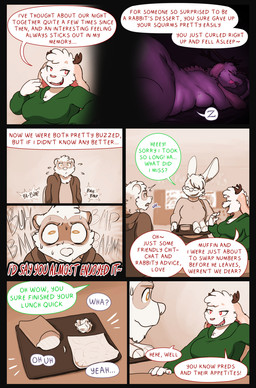 anthro antlers bodily_fluids breasts clothing fast_food female female_pred flashback food horn larger_pred male nervous side_boob size_difference sleeping slightly_chubby slightly_chubby_female smug sweat sweater sweatshirt teasing text topwear vore themuffinly jill_(themuffinly) muffin_(themuffinly) winnie_(themuffinly) domestic_ferret jackalope lagomorph leporid mammal monster mustelid musteline rabbit true_musteline weasel comic english_text hi_res
