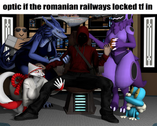 anthro asian_clothing begging beverage_can blue_body blue_fur chair clothing east_asian_clothing eyewear female fur furniture glasses group hoodie japanese_clothing machine male markings on_chair purple_body purple_fur red_clothing red_hoodie red_markings red_topwear science_fiction shitpost sitting sitting_on_chair spaceship_interior tail topwear white_body white_fur optichanalone petruz_(modeler) gsf_(series) nintendo pokemon despacito75_(character) marygen_(character) mou_via_(gsf_series) optichanalone_(character) yorozu_(gsf_series) canid canine fox froakie generation_6_pokemon human humanoid mammal pokemon_(species) protogen robloxian sergal 3d_(artwork) absurd_res digital_media_(artwork) hi_res meme source_filmmaker_(artwork)
