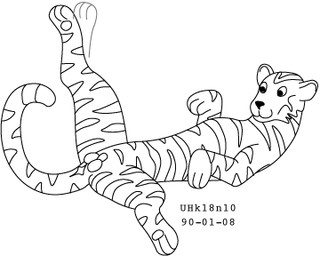 animal_genitalia anus balls feral fur genitals happy long_tail lying male on_back sheath simple_background smile solo spread_legs spreading striped_body stripes tail white_background urbanhermit felid mammal pantherine tiger 1990 5:4 black_and_white dated low_res monochrome