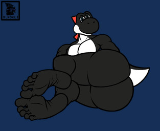 5_toes anthro butt feet foot_focus humanoid_feet male nude plantigrade rainbow solo toes darkshiner8 koki_1 mario_bros nintendo yoshi_(character) green_yoshi yoshi animated animated_gif short_playtime