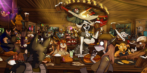 3_toes alcohol anthro beer beverage bread chain drunk feet food happy horn kissing lamp nun_oufit original_race smile substance_intoxication tabern tail tattoo toes destruteka bahou-ren_(destruteka) florio_(destruteka) ger'ninka_(destruteka) hedras_manor_(destruteka) ix'viel_(destruteka) jenny_joke_(destruteka) romero_(destruteka) safiya_(destruteka) shalana_sarrisar_(destruteka) shivering-dez_dez_(destruteka) silvia_tenebrous_forest_(destruteka) tossanita_(destruteka) antelope bear bovid canid canine canis demon digrins fautolia fontozzio_anima gazelle giant_panda grinion mammal raccoon_dog runekia tanuki thomson's_gazelle true_antelope wolf absurd_res hi_res