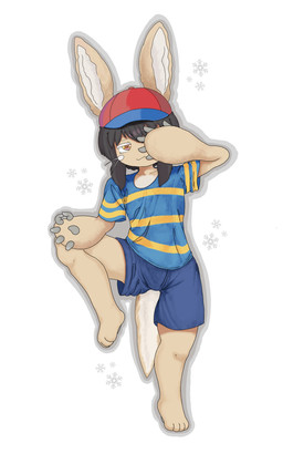 anthro gesture hand_gesture long_tail male on_one_leg one_eye_obstructed pose smug snowflake solo standing tail whiskers hummyfluff earthbound_(series) made_in_abyss nintendo alex_the_narehate narehate 5:8 absurd_res hi_res