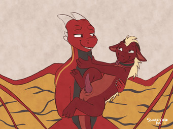 anal anal_fingering animal_genitalia anthro blonde_hair bodily_fluids collar cradle_position cradling cum cum_in_mouth cum_inside duo erection fellatio fingering french_kissing genital_fluids genital_slit genitals hair holding_another horn kissing knot knotted_penis knotted_tapering_penis knotting larger_male male male/male nude on_lap oral oral_knotting oral_penetration penetration penile penis precum red_body red_scales reverse_rusty_trombone ridged_penis saliva saliva_string scales sex sitting_on_lap size_difference smaller_male tapering_penis throbbing throbbing_penis thumb_in_ass tongue tongue_out wings scuzzyfox mythology dolkar dragon kobold mythological_creature mythological_scalie scalie 4:3 animated frame_by_frame hi_res long_playtime no_sound webm