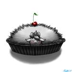 1:1 2017 ambiguous_gender blush cherry conditional_dnp dessert digital_media_(artwork) eyes_closed feral food fruit horn legacy_(ratte) pastry pie plant poof ratte ratteguhn signature simple_background smile solo temperate_rainforest_ratteguhn theta_(ratte) white_background