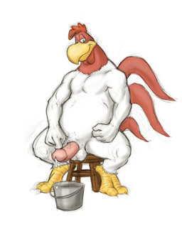 anthro balls beak bodily_fluids bucket container cum erection feathers furniture genital_fluids genitals humanoid_genitalia humanoid_penis male multicolored_body multicolored_feathers nude penis red_body red_feathers simple_background sitting smile solo stool tail tail_feathers toony two_tone_body two_tone_feathers white_background white_body white_feathers unknown_artist looney_tunes warner_brothers foghorn_leghorn avian bird chicken galliform phasianid