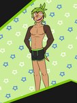 3:4 abstract_background anthro anthrofied boxer_briefs boxer_briefs_only bulge chespin cid_(fuze) clothed clothing fuze generation_6_pokemon hi_res male navel nintendo nipples pokemon pokemon_(species) pokemorph solo topless underwear underwear_only