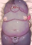 anthro balls bed bedding bedding_background belly black_body black_fur erection floppy_ears fupa fur furniture genitals inferior_version lying male moobs navel nipples nude on_back overweight overweight_male penis solo chi_tiu nintendo pokemon domestic_pig generation_9_pokemon mammal oinkologne pokemon_(species) suid suine sus_(pig) absurd_res censored hi_res