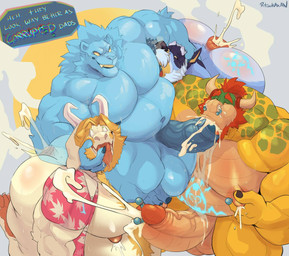 aloha_shirt anthro anthro_on_anthro anus areola armpit_fetish armpit_hair armpit_play armpit_sniffing balls barazoku beard belly belly_squish biceps big_balls big_butt big_muscles big_pecs big_penis bodily_fluids body_hair bottomless bottomless_anthro bottomless_male bubble_butt butt claws clothed clothed/nude clothing cum cum_expulsion cum_fart cum_from_ass cum_from_nose cum_in_ass cum_in_mouth cum_in_nose cum_inside cum_on_chest cum_on_partner cum_splatter cumshot daddy_kink deltoids dialogue dominant dominant_anthro dominant_male drooling ejaculation erection eye_roll eyebrows facial_hair facial_hair_growth facial_piercing finger_in_mouth fish_hooking foreskin fur gaping gaping_anus genital_fluids genital_piercing genitals glans glistening glistening_body group group_sex hair hands-free horn huge_balls huge_butt huge_muscles huge_pecs huge_penis humanoid_genitalia humanoid_penis kneeling lactating looking_pleasured male male/male male_lactation milk multiple_subs_one_dom musclegut muscular muscular_anthro muscular_male musk mustache nails narrowed_eyes navel nipple_fetish nipple_piercing nipple_pinch nipple_play nipple_ring nipples non-mammal_balls non-mammal_nipples nose_piercing nose_ring nude open_clothing open_mouth open_shirt open_smile open_topwear orgasm pattern_clothing pattern_shirt pattern_topwear pecs penis penis_piercing piercing pinch pregnant pregnant_anthro pregnant_male prince_albert_piercing puffy_anus quads ring_piercing saliva saliva_on_penis saliva_on_tongue sex shirt simple_background smile sniffing spank_marks squish submissive submissive_anthro submissive_male sweat tattoo teeth text thick_arms thick_penis thick_thighs tongue tongue_out topwear tuft unretracted_foreskin vein womb_tattoo ritsukaxan bluey_(series) mario_bros nintendo undertale_(series) asgore_dreemurr bandit_heeler bowser ritsukaxan_(character) australian_cattle_dog boss_monster_(undertale) bovid canid canine canis caprine cattledog domestic_dog felid goat herding_dog koopa mammal pantherine pastoral_dog scalie 2025 crossover english_text signature