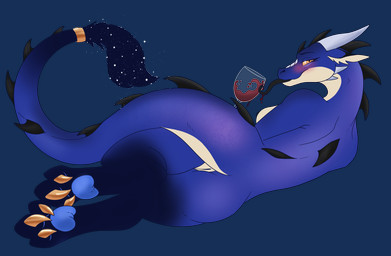 anthro big_tail blue_body breasts container cup drinking_glass female genitals glass glass_container glass_cup long_tail medium_breasts nipples non-mammal_breasts non-mammal_nipples paws scales solo sparkles tail thick_thighs tongue vulva wide_hips wine_glass mythology sirrah_(sparklingsirrah) dragon mythological_creature mythological_scalie scalie alpha_channel hi_res