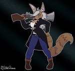 alternative_fashion anthro blunderbuss boots clockwork clothing female footwear gun jacket long_ears metallic_body ranged_weapon robotic shoes solo steampunk topwear victorian weapon outletdraws mecky_(character) canid canine canis coyote mammal hi_res